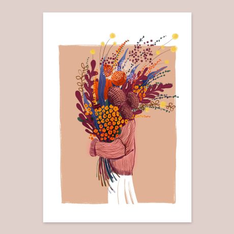 Digital Autumn Bouquet Art Print